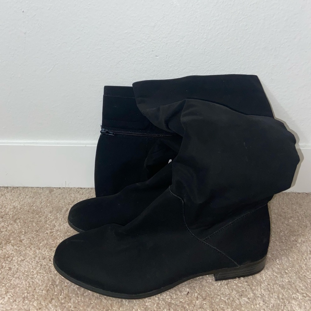 Style & Co Black velvet boots